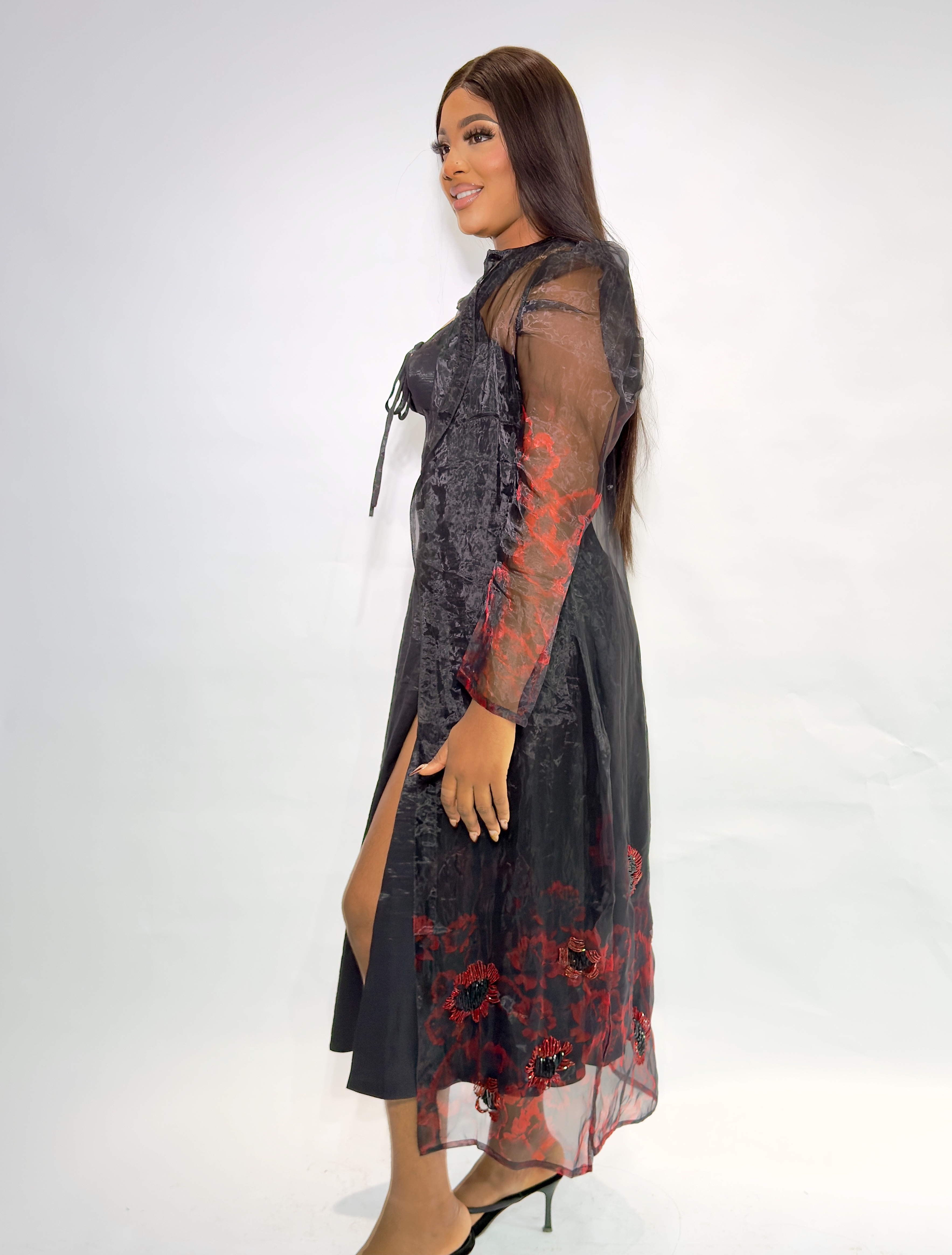 TWO TONE CHIFFON DRESS